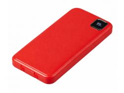 Внешний аккумулятор со встроенными кабелями «Фрэйм», 10000мач, красный