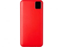 Внешний аккумулятор со встроенными кабелями «Фрэйм Про», быстрая зарядка, 20000мач, красный