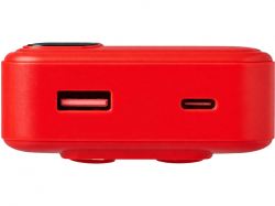 Внешний аккумулятор со встроенными кабелями «Фрэйм Про», быстрая зарядка, 20000мач, красный