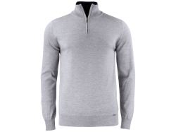 Everett Half Zip Sweater (grey melange)
