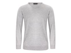 Merino V-Neck (light grey melange)