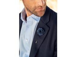 Solid Hankie & Lapel Pin (black)