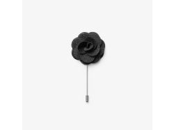 Solid Hankie & Lapel Pin (black)