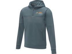 Мужской свитер анорак Sayan на молнии на половину длины с капюшоном, steel grey