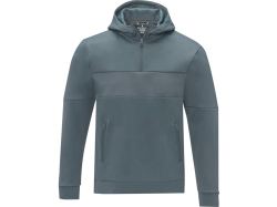 Мужской свитер анорак Sayan на молнии на половину длины с капюшоном, steel grey
