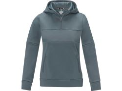 Женский свитер анорак Sayan на молнии на половину длины с капюшоном, steel grey
