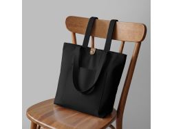 Сумка Clip из хлопка 340 г/м2 с застежкой из экокожи, черный