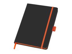 Блокнот "ColorNote Black", твердая обложка A5, 80 листов, черный с оранжевым