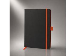 Блокнот "ColorNote Black", твердая обложка A5, 80 листов, черный с оранжевым
