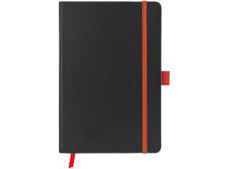 Блокнот "ColorNote Black", твердая обложка A5, 80 листов, черный с оранжевым