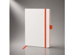 Блокнот "ColorNote White", твердая обложка A5, 80 листов, белый и оранжевый
