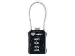 Замок кодовый TORBER, черный, цинковый сплав, 3 x 1,4 x 8 см