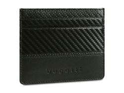 Портмоне для кредитных карт BUGATTI КОМЕТА | COMET, с защитой данных RFID, черное, натуральная воловья кожа, 10,2х0,2х8,2 см