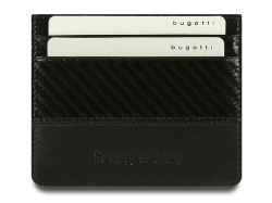 Портмоне для кредитных карт BUGATTI КОМЕТА | COMET, с защитой данных RFID, черное, натуральная воловья кожа, 10,2х0,2х8,2 см