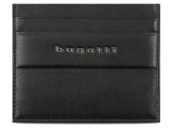 Портмоне для кредитных карт BUGATTI НОМ | NOME, с защитой данных RFID, черное, натуральная воловья кожа, 10,2х0,3х8,2 см