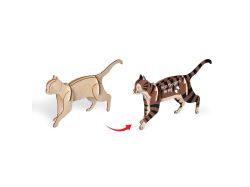 Деревянный 3d пазл «Котик»