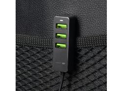 АЗУ 1 USB + 3 USB для пассажиров, QC 3.0, 7А, алюминий, графит, Deppa