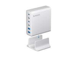 Зарядная станция 4xUSB Type-C, 2xUSB, PD, QC, 160Вт, белый, Deppa