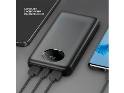 Внешний АКБ NRG Turbo V4 10000 мА-ч, дисплей, черный, Deppa