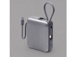 Внешний АКБ NRG Turbo Cable 10000 mAh, 22,5Вт, графит, Deppa