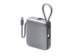 Внешний АКБ NRG Turbo Cable 10000 mAh, 22,5Вт, графит, Deppa