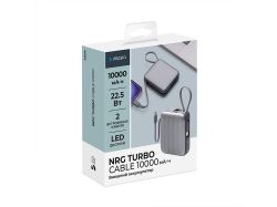 Внешний АКБ NRG Turbo Cable 10000 mAh, 22,5Вт, графит, Deppa