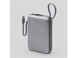 Внешний АКБ NRG Turbo Cable 20000 mAh, 22,5Вт, графит, Deppa