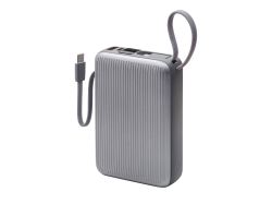 Внешний АКБ NRG Turbo Cable 20000 mAh, 22,5Вт, графит, Deppa