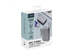 Внешний АКБ NRG Turbo Cable 20000 mAh, 22,5Вт, графит, Deppa