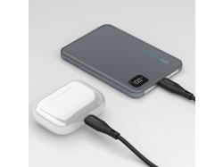 Внешний АКБ NRG MageSafe Alum 5000 мА-ч, 15Вт QI, серый, Deppa