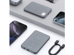 Внешний АКБ NRG MageSafe Alum 5000 мА-ч, 15Вт QI, серый, Deppa