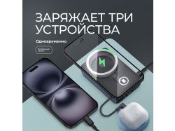 Внешний АКБ NRG MageSafe QI2 10000 мА-ч, 15Вт QI, серый, Deppa