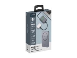 Внешний АКБ NRG Max Qi2.2 10000 мА-ч, 25Вт MageSafe, серый, Deppa