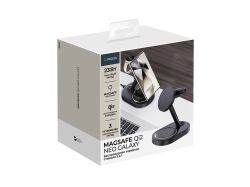Беспроводная зарядная станция 3 в 1 MagSafe QI2 NEO Galaxy, черная, Deppa