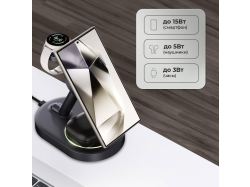 Беспроводная зарядная станция 3 в 1 MagSafe QI2 NEO Galaxy, черная, Deppa