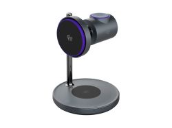 Беспроводная зарядная станция 3 в 1 QI2.2 Max Power, Серая, Deppa
