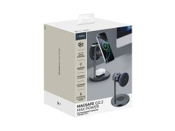 Беспроводная зарядная станция 3 в 1 QI2.2 Max Power, Серая, Deppa