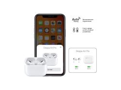 Беспроводные наушники с микрофоном Air Pro 2, TWS, BT 5.3, 300 мАч, QI, белый, Deppa