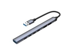 USB-хаб USB-A 3.0 + 2xUSB-A 2.0 + 4xUSB-C, серый, Deppa