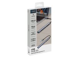 USB-хаб USB-A 3.0 + 2xUSB-A 2.0 + 4xUSB-C, серый, Deppa