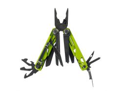 Мультитул Stinger, 107 х 19 мм, 19 функций, сталь, салатовый корпус, стоунвош, в картонной коробке, в комплекте нейлоновый чехол