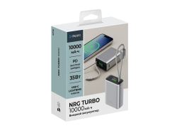 Внешний АКБ NRG Turbo 10000 мА-ч, 35Вт вых, цветной дисплей, серый, Deppa