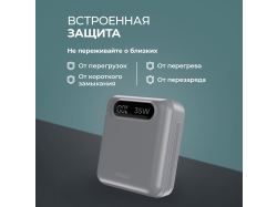Внешний АКБ NRG Turbo Cable 10000 mAh, 35Вт, графит, Deppa