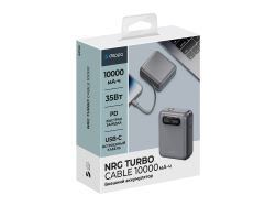 Внешний АКБ NRG Turbo Cable 10000 mAh, 35Вт, графит, Deppa