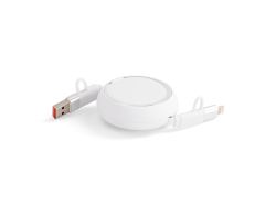 Складной кабель с переходниками pocketCoil, белый