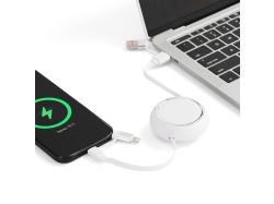 Складной кабель с переходниками pocketCoil, белый