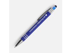 Ручка шариковая Sansen Soft Touch со стилусом, синяя