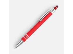 Ручка шариковая Sansen Soft Touch со стилусом, красная