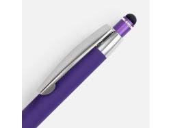 Ручка шариковая Sansen Soft Touch со стилусом, фиолетовая