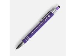Ручка шариковая Sansen Soft Touch со стилусом, фиолетовая